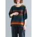 Handmade o neck Batwing Sleeve linen spring clothes For Women rainbow shirts