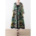 DIY green prints chiffon outwear Women Shape cardigan summer