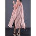 DIY light orange cotton clothes Women side open Maxi summer coats